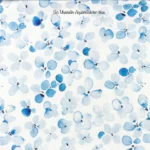 Bio Musselin Aquarellblüten blau