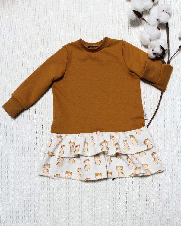 Handmade Sweaterdress mit Eulen Muster